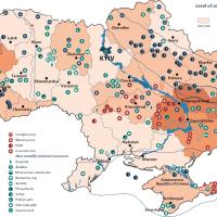 Map of Ukraine's mineral resources