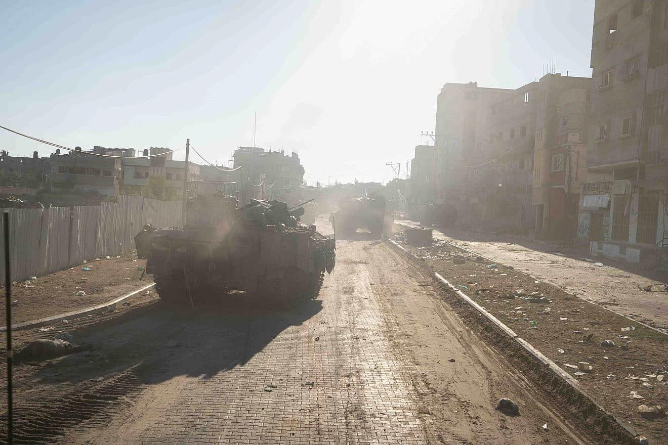 IDF Tank in Gaza facing sun